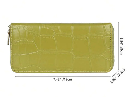 dimension portefeuille femme ecaille crocodile croci vert 