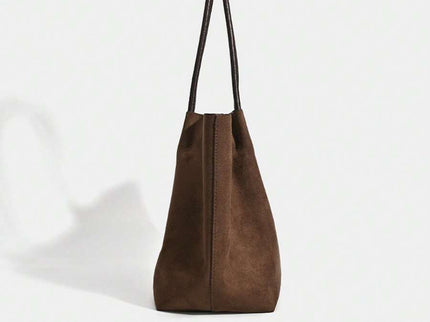 Alma Faux Suede Tote Bag With Pouch