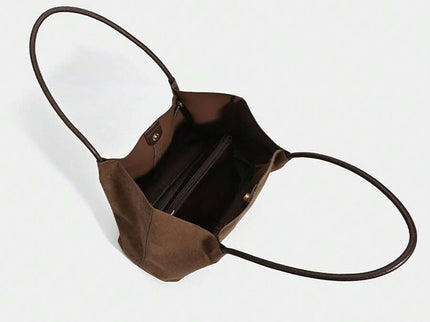 Alma Faux Suede Tote Bag With Pouch