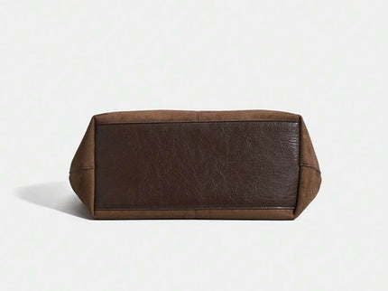Alma Faux Suede Tote Bag With Pouch