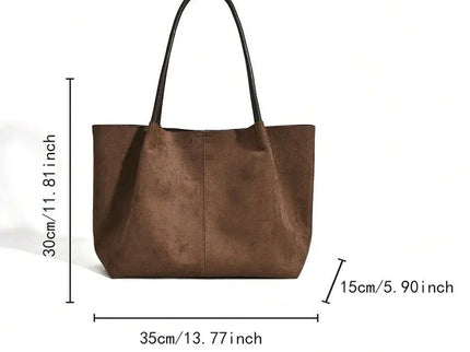 Alma Faux Suede Tote Bag With Pouch