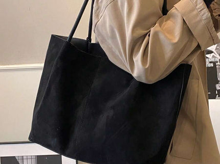 Alma Faux Suede Tote Bag With Pouch