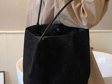 Alma Faux Suede Tote Bag With Pouch
