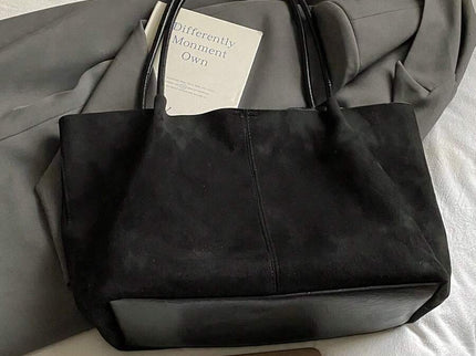 Alma Faux Suede Tote Bag With Pouch