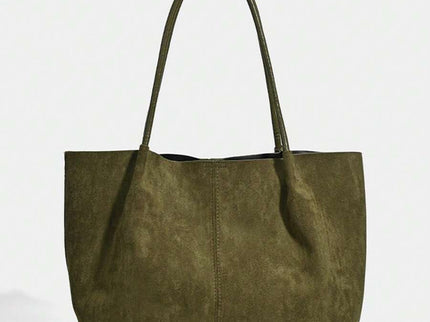 Alma Faux Suede Tote Bag With Pouch
