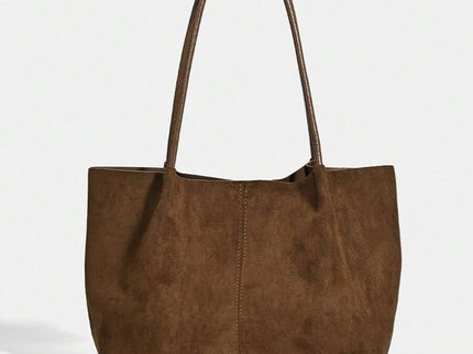 Alma Faux Suede Tote Bag With Pouch