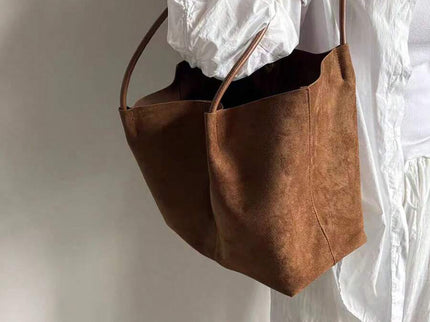Alma Faux Suede Tote Bag With Pouch