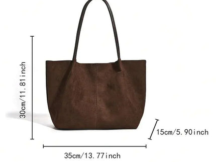 Alma Faux Suede Tote Bag With Pouch