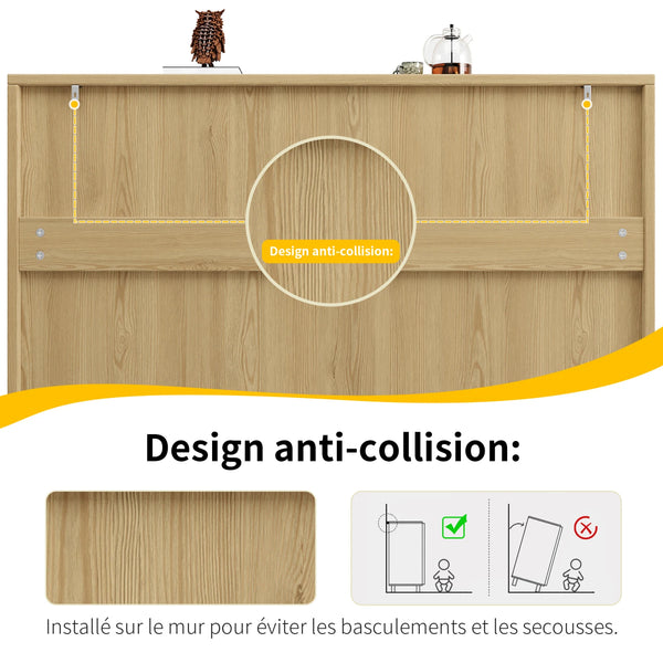 Buffet LUNOR sans poignées avec pieds métalliques – meuble robuste et design