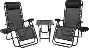 Chaise longue HOFA noire avec appui-tête amovible – Design moderne et ergonomique