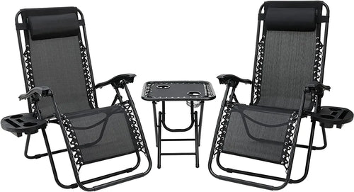 Chaise longue HOFA noire avec appui-tête amovible – Design moderne et ergonomique
