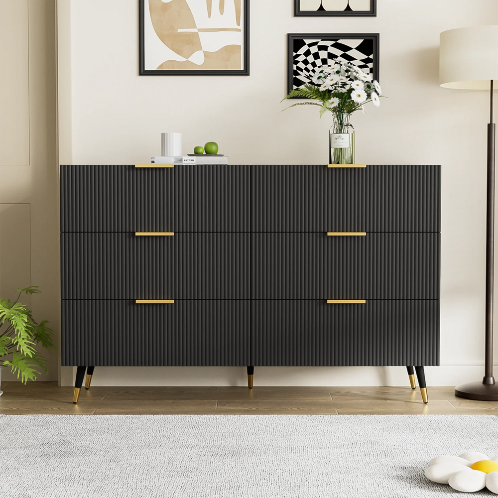 Commode VELOR 6 tiroirs blanche – meuble de rangement design