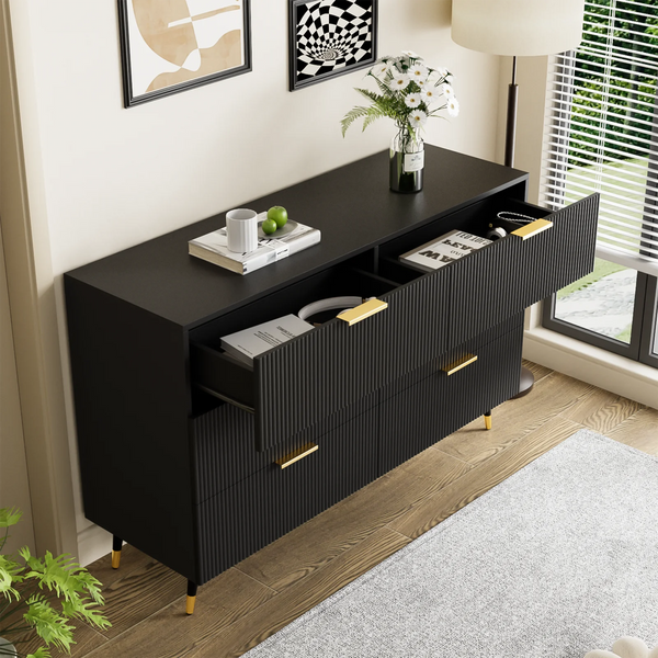 Détail des tiroirs VELOR – commode minimaliste haut de gamme