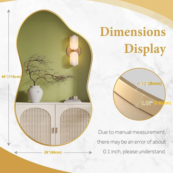 Détail du cadre doré miroir IVORA – style décoratif moderne