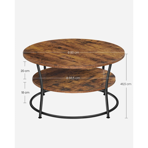 Dimensions complètes de la table basse PALS - 80 cm de diamètre, 45 cm de hauteur