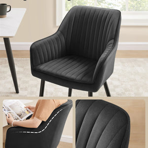 Dossier ergonomique de la chaise LUCO en velours - Design arrondi avec accoudoirs intégrés