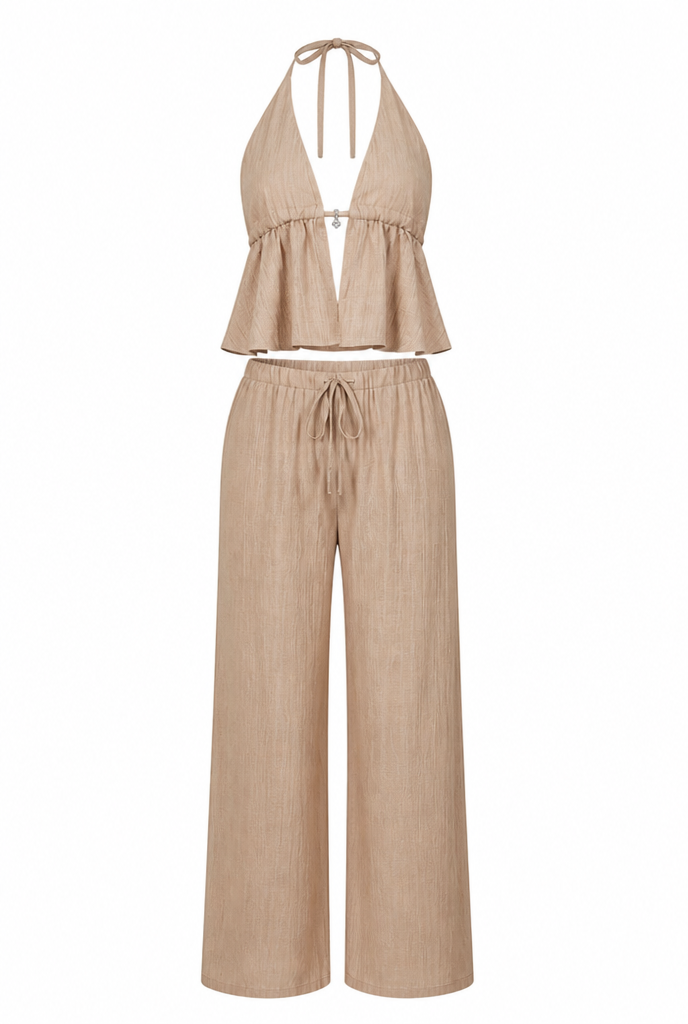 Apolline | Set aus Neckholder-Oberteil und weiter Hose