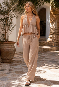 Apolline | Set aus Neckholder-Oberteil und weiter Hose