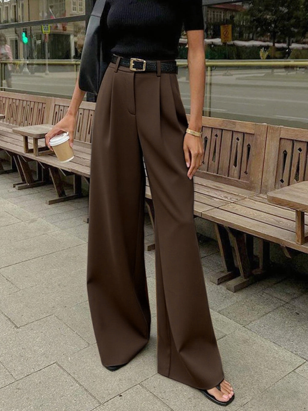 Éloane | High-Waisted Wide-Leg Trousers