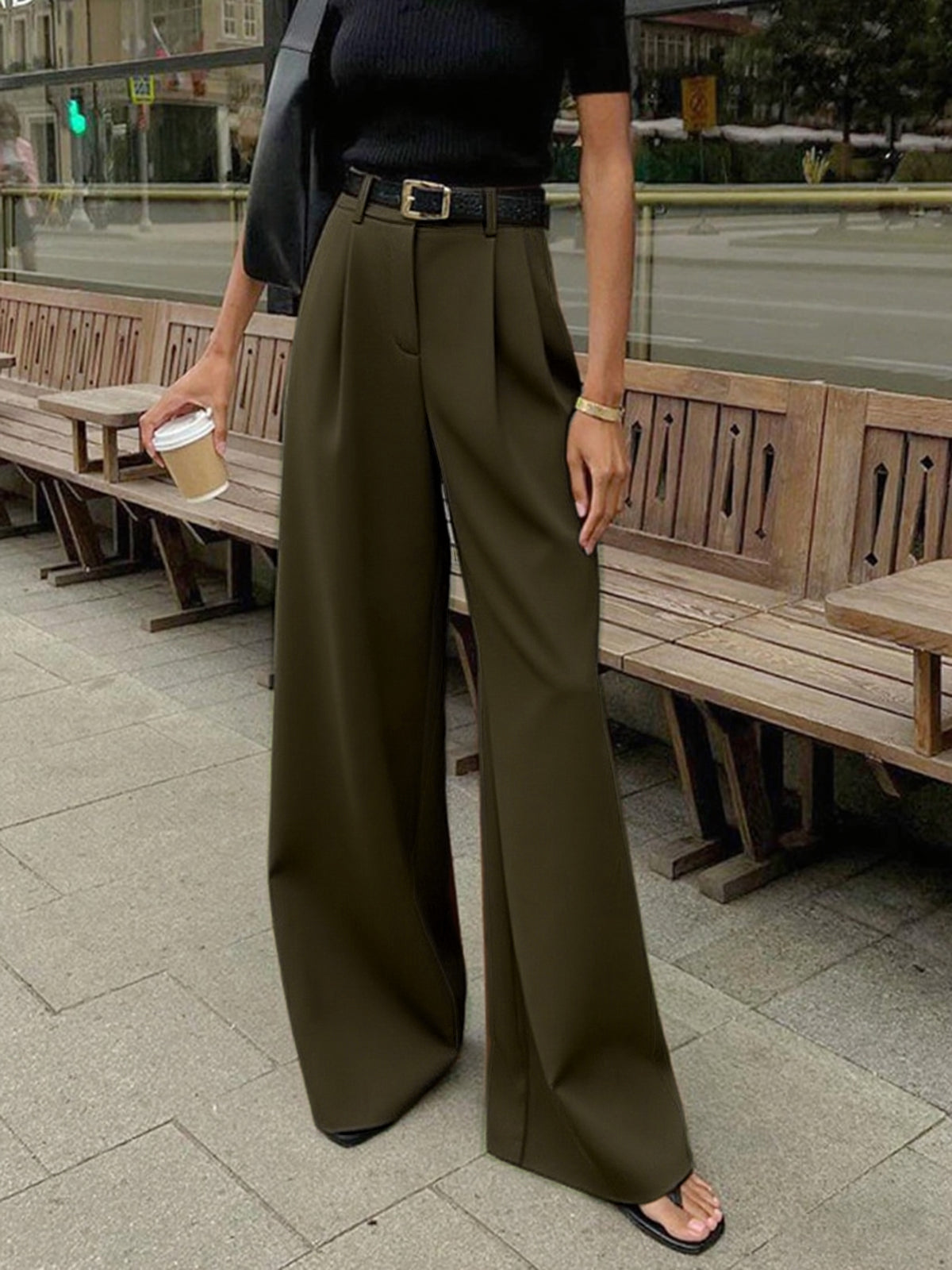 Éloane | High-Waisted Wide-Leg Trousers