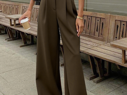 Éloane | Pantalon large taille haute