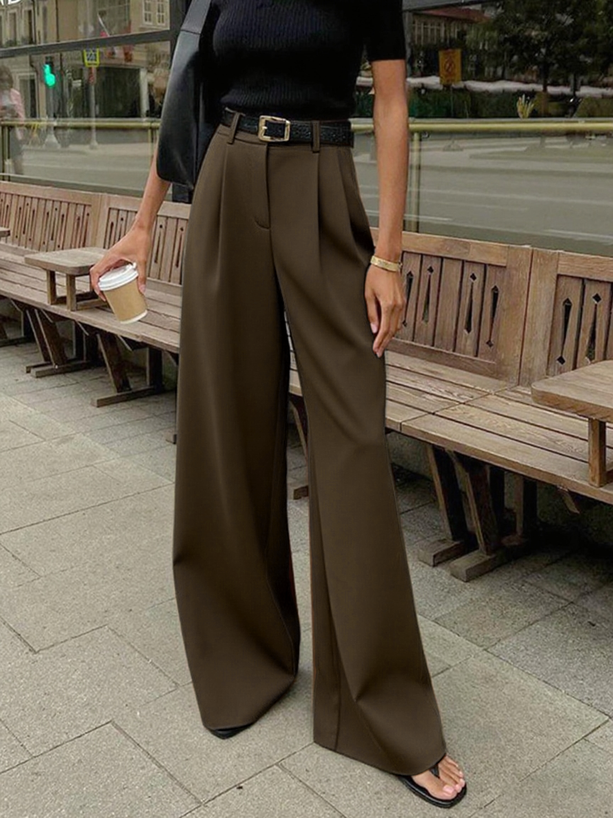 Éloane | High-Waisted Wide-Leg Trousers