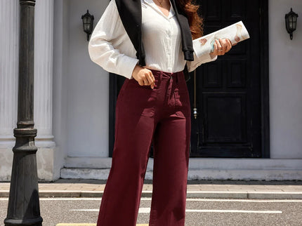 Élise | Pantalon large taille haute