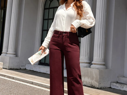 Élise | Pantalon large taille haute