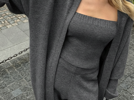 Isaline | Ensemble bustier cardigan et pantalon