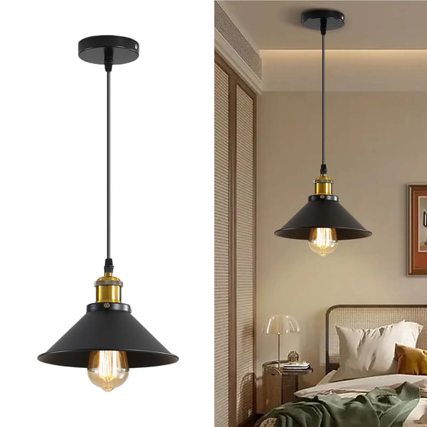 Lampe suspendue vintage noire idéale pour loft et bar