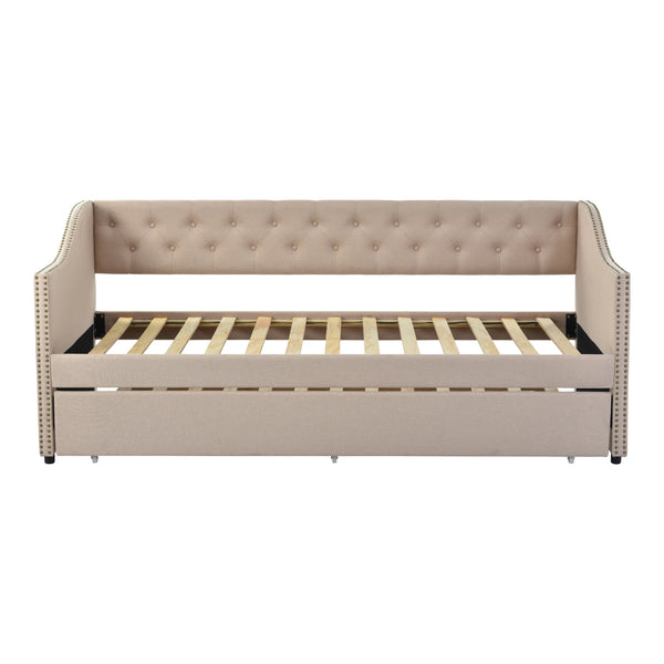 Lit d’appoint ELVO 90x200 cm avec cadre robuste à lattes en bois