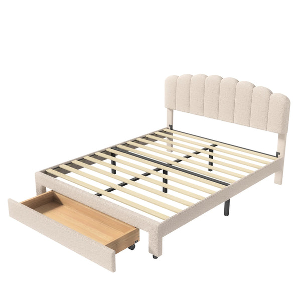 Lit double Rosalya facile à assembler – design minimaliste