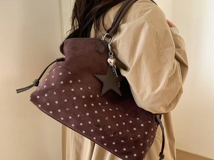 Luna Vintage Polka Dot Tote Handbag