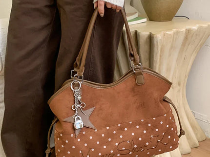 Luna Vintage Polka Dot Tote Handbag