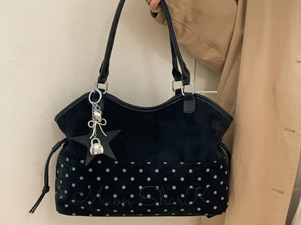 Luna Vintage Polka Dot Tote Handbag