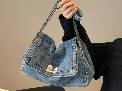 Marlowe Denim Chain Shoulder Bag