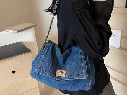 Marlowe Denim Chain Shoulder Bag