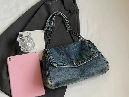 Marlowe Denim Chain Shoulder Bag