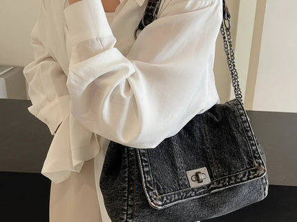 Marlowe Denim Chain Shoulder Bag