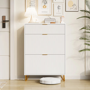 Meuble à chaussures ÉLORIA blanc avec tiroir – rangement moderne pour entrée