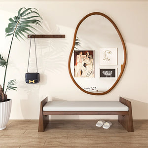 Miroir décoratif BEVIO avec cadre en hêtre – style contemporain