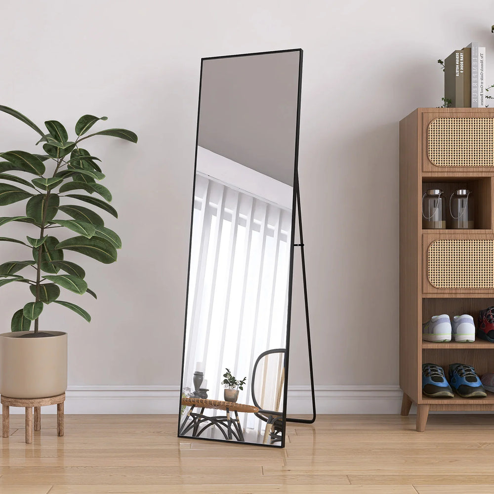 Miroir pleine longueur ARVIO 140x40 cm avec cadre métal noir