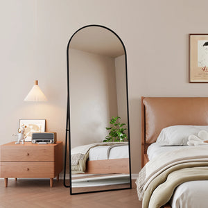 Miroir pleine longueur ELVOR arqué 160x50 cm avec cadre noir
