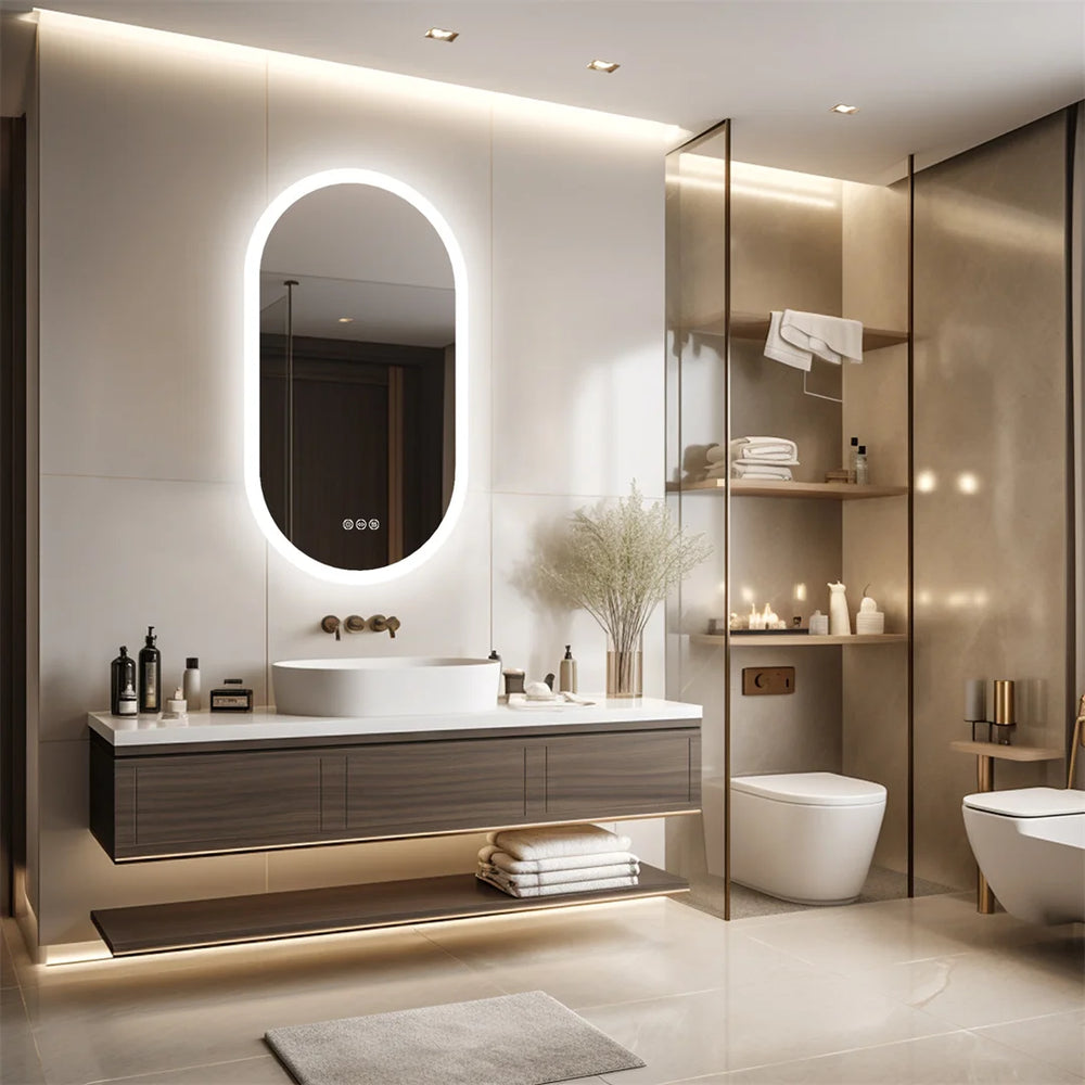 Miroir salle de bain ELVIA ovale avec éclairage LED intégré