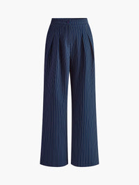 Céleste | Plissierte weite Hose mit feinen Streifen