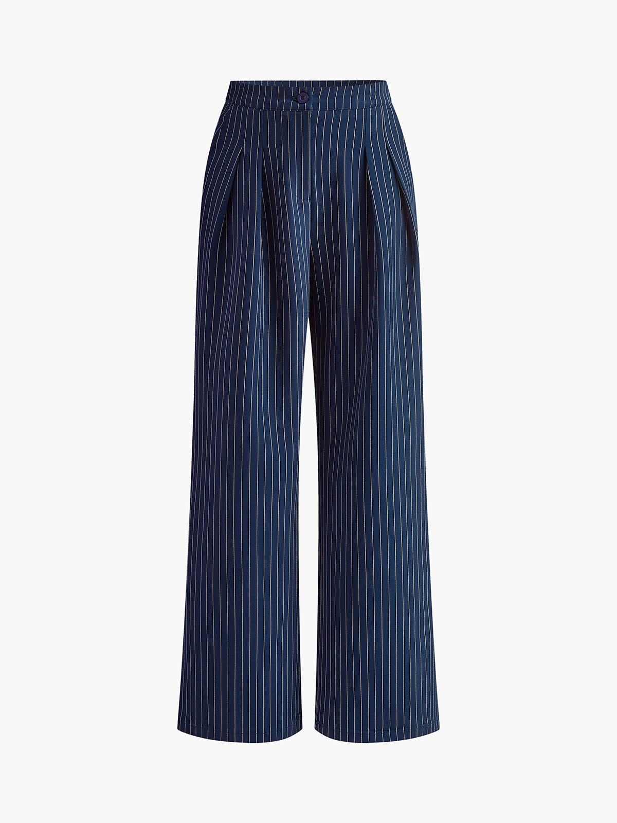 Céleste | Plissierte weite Hose mit feinen Streifen
