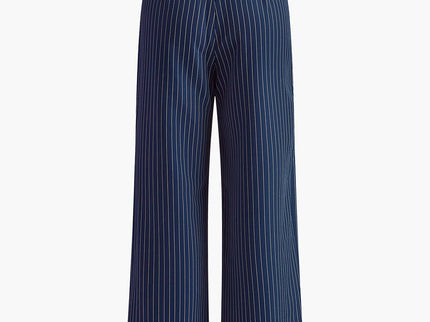 Céleste | Pantalon large plissé à fines rayures