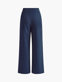 Céleste | Plissierte weite Hose mit feinen Streifen