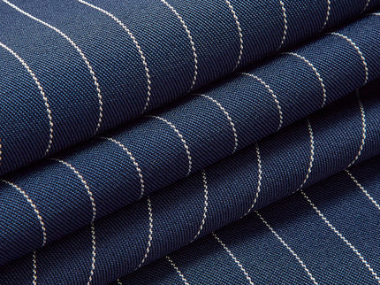 Céleste | Pantalon large plissé à fines rayures