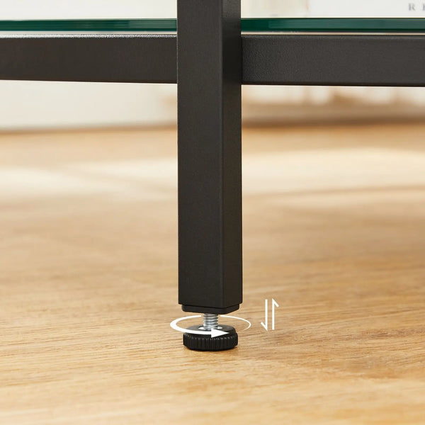 Pied en acier noir réglable de la table MERU - Stabilité renforcée sur tous types de sols